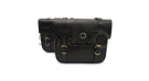 For Royal Enfield Goan Classic 350 Leather Pannier Black Bags With Mounting - SPAREZO
